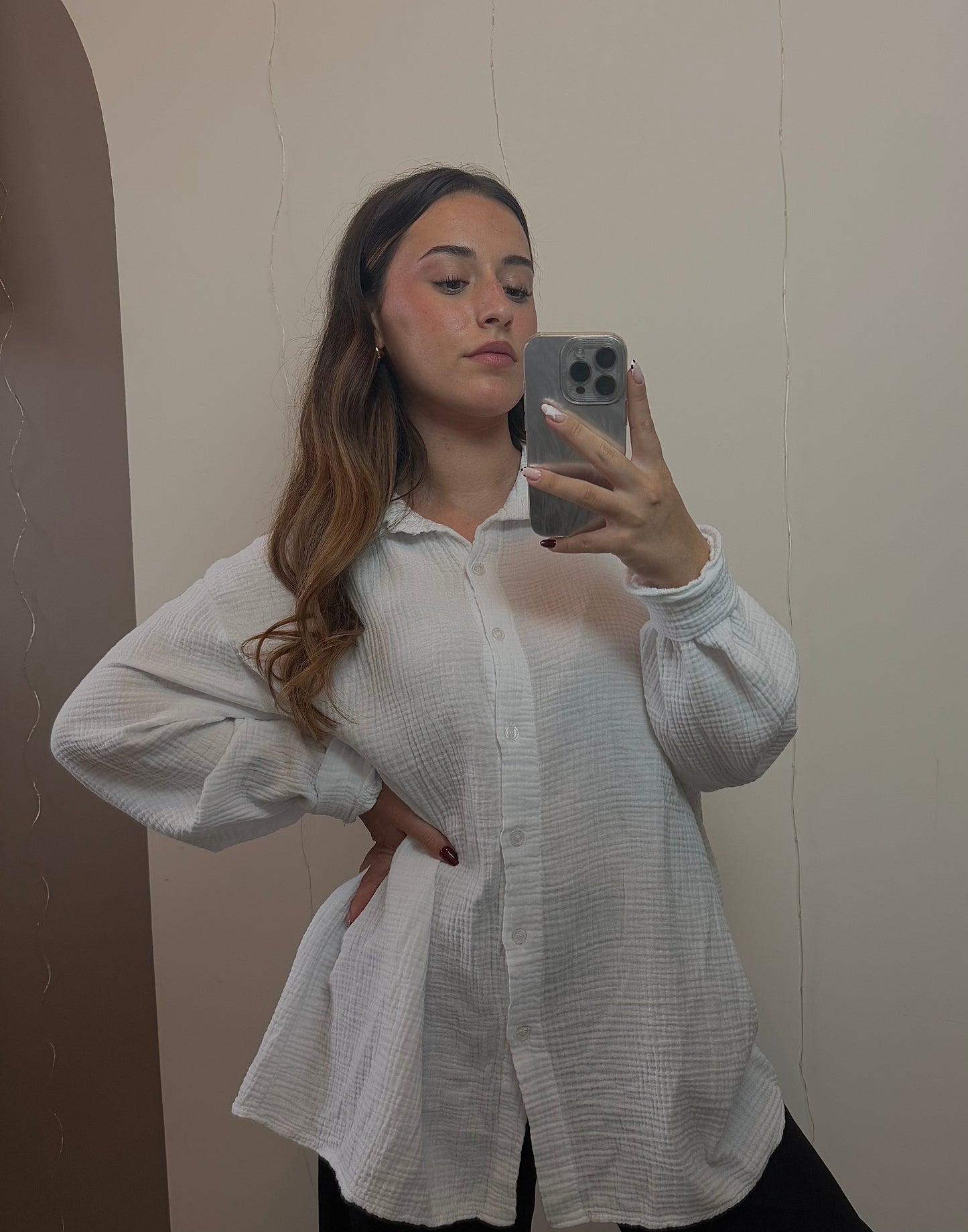 CHEMISE GAZE DE COTON - KAKI
