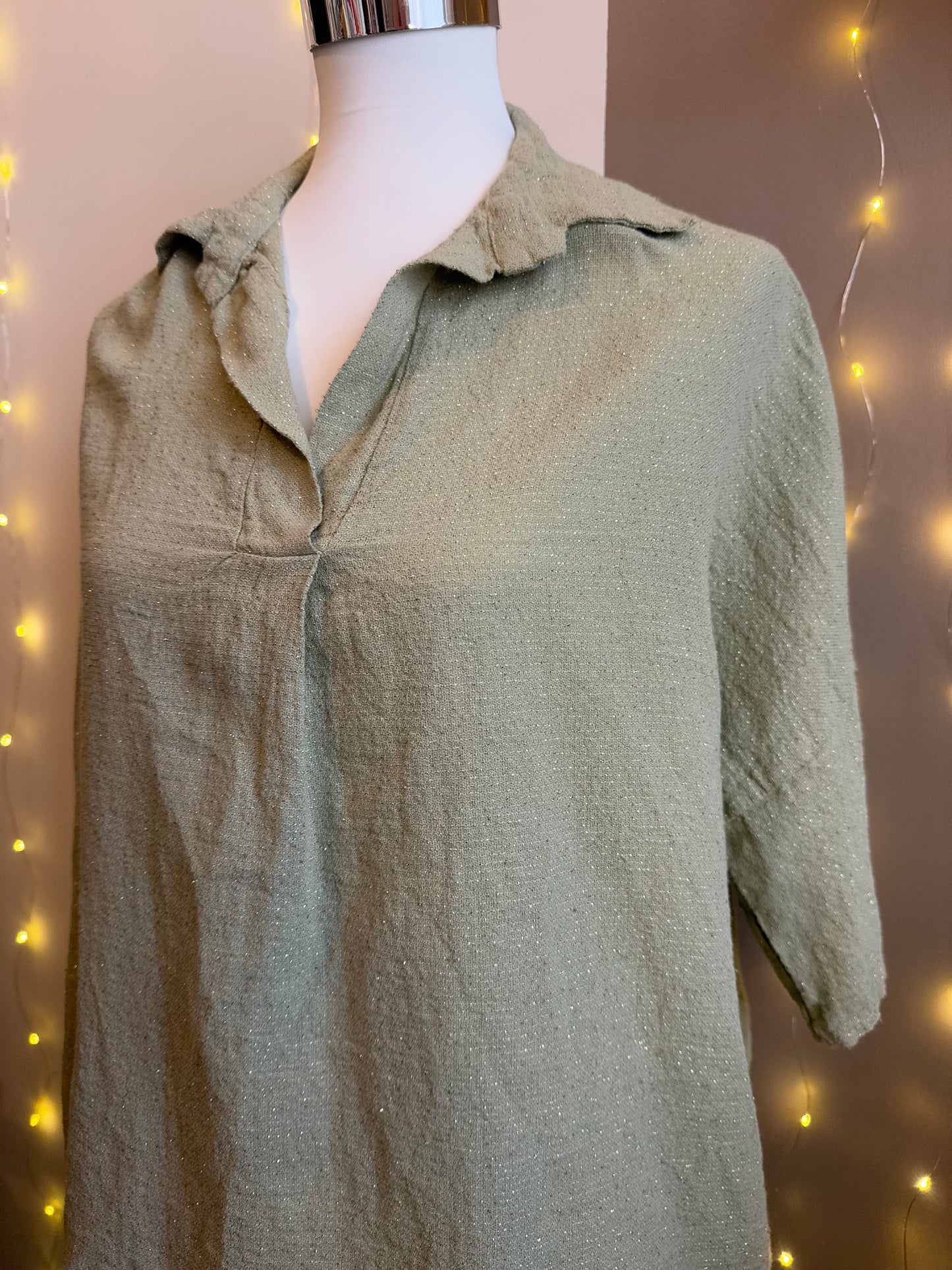 Blouse Kaki - Détails doré