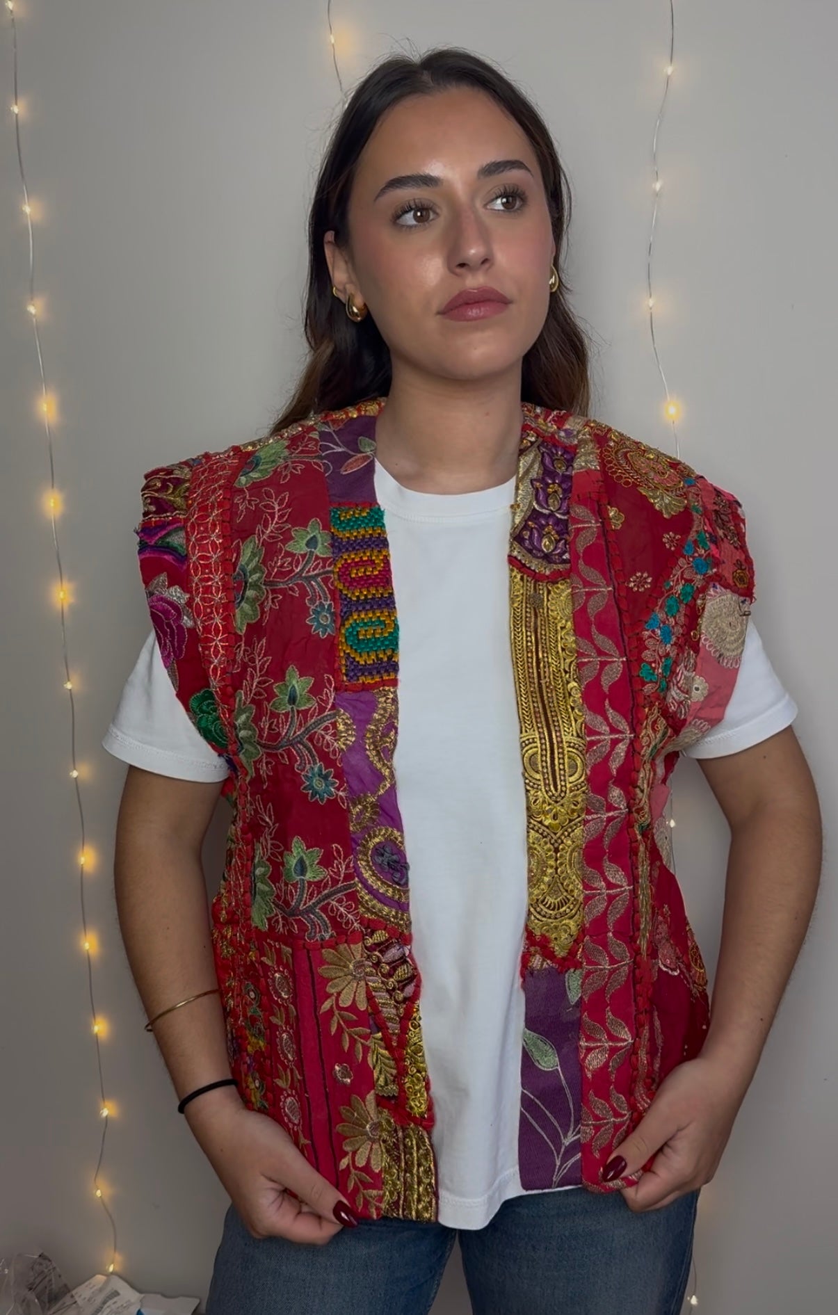 VESTE BOUTON D’OR - ROUGE