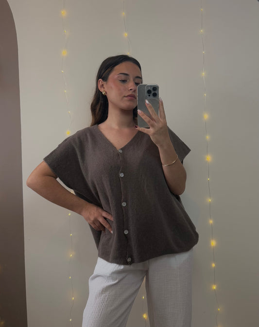 GILET MIMOSA - MARRON