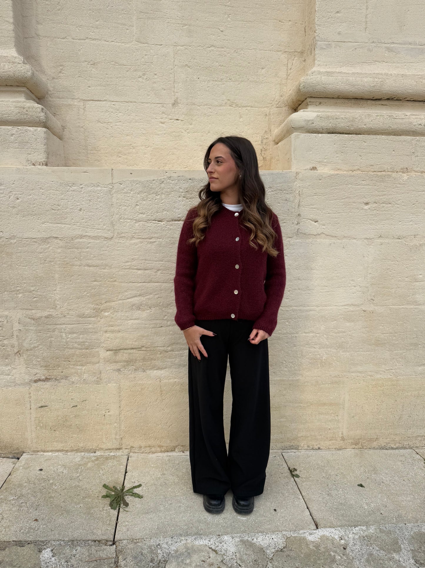 PULL TOURNESOL - BORDEAU