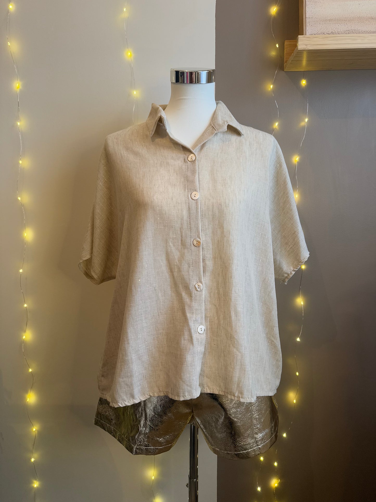 Chemise Beige - Détails argenté