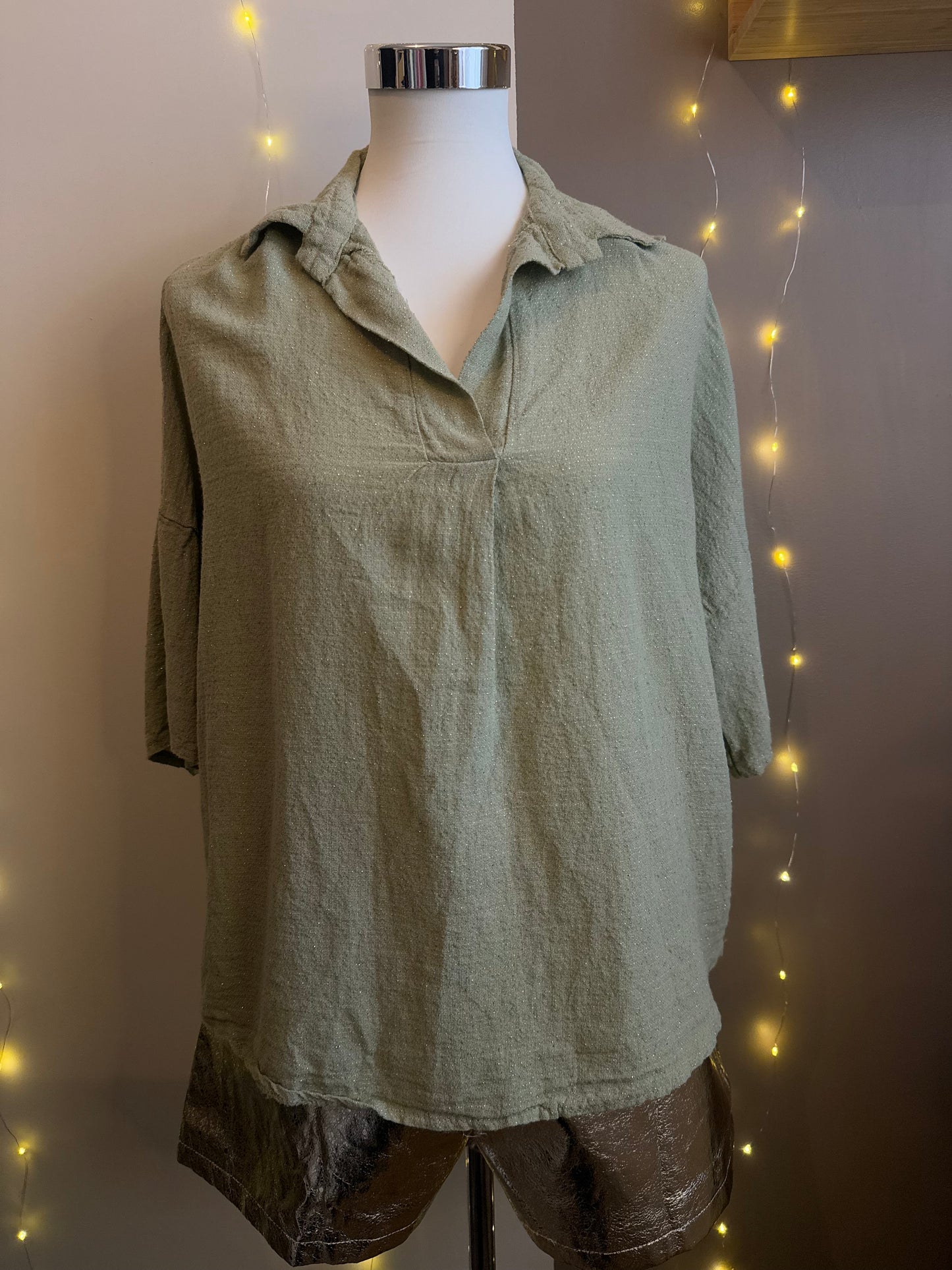 Blouse Kaki - Détails doré