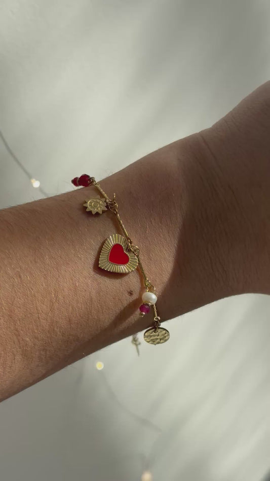 BRACELET CŒUR ROUGE